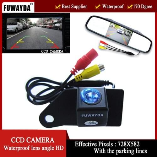 FUWAYDA Color Car Rear View backup ccd Camera for Mitsubishi ASX RVR/Outlander Sport,with 4.3 Inch Rear view Mirror Monitor HD