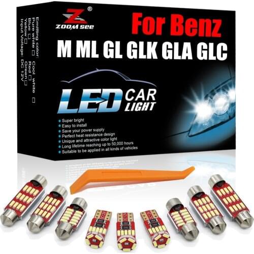 12-24V White Canbus LED For Mercedes Benz M ML GL GLK GLA GLC Class W163 W164 W166 X164 X166 X204 X156 X253 Car Interior Light