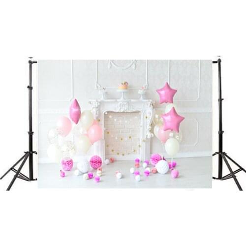 Beebuzz photo backdrop childrens pink balloons decorate the photographic background