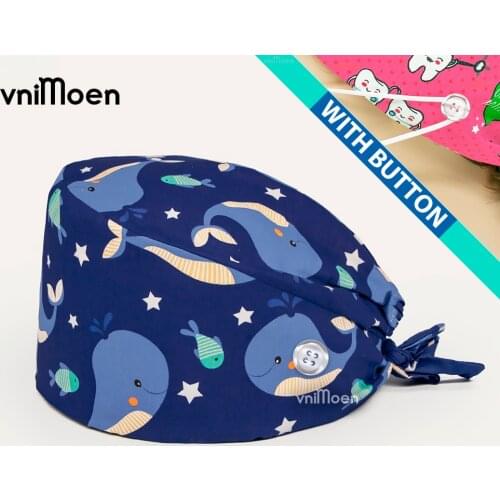 Head cap nurse medical long hair New Unisex Solide Color Scrub Nurse Hat Adjustable Beauty Salon Care Cap Pet Nurse Doctor Caps