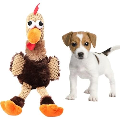 Chicken Shape Dog Chew Toy Skinny Rooster Plush Squeaker Dog Teeth Cleaning Bite Puzzle Play Toy Puppy Funny Chew Resistant Toys