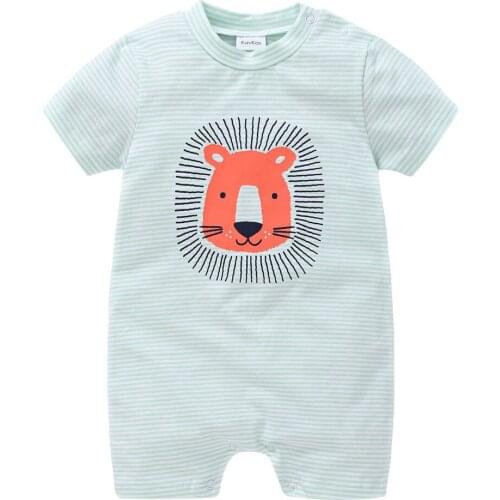 Kavkas Baby Boy Clothes Cartoon Print Newborn Girl Romper 0-3 months Short Sleeve Summer One Piece Jumpsuit