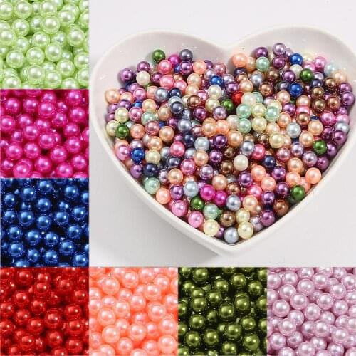 3mm Round Multi Color Plastic No Hole Acrylic Imitation Pearl Beads Loose Beads For DIY Scrapbook Decoration Crafts Making