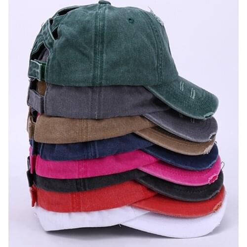 Hotsale Summer women casual washed cotton baseball cap Adult fitted Hat Ponytail hat Snapbacks hat Gorros Hip Hop Caps