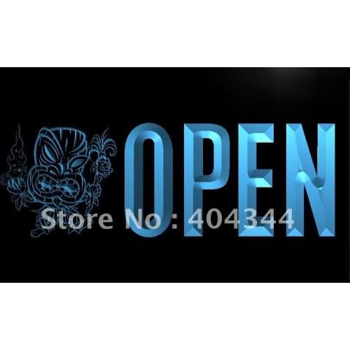 LK794- OPEN Tiki Bar Mask Beer LED Neon Light Sign home decor crafts