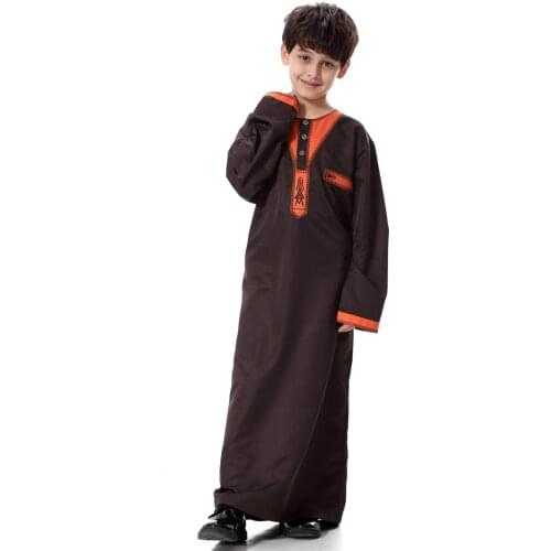 Muslim Mens Clothing Arabic Dress Men Abaya for Teenagers Boys Islamic Clothing Qamis Enfant Homme Saudi Herren Islam Caftan