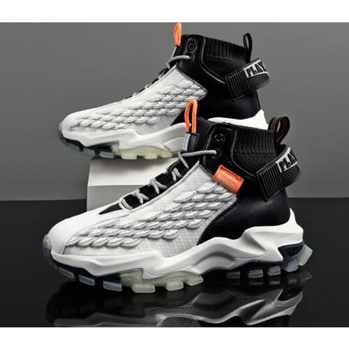 High Top Men Running Shoes New Brand Design sock Walking Sneakers 4D Print Mans Hip Hop Dancing Shoes Trending Fitness Trainers