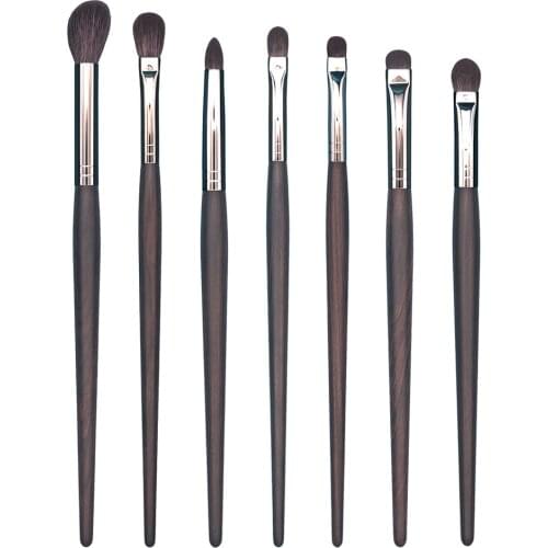 D99 Professional Handmade Makeup Brush Set 7pcs Soft Saikoho Goat Hair Eye Shadow Blending Brush Ebony Make Up Brushes Kit