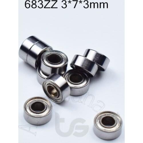 683Z 3*7*3mm 10piece bearings Metal Sealed Miniature Mini Bearing Free shipping 683 683Z 683ZZ chrome steel deep groove bearing