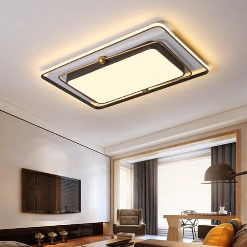 Ceiling rectangular lamp simple LED living room ceiling lamp restaurant creative personality 220 V adjustable light villa study