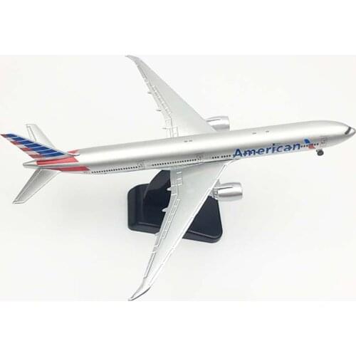 20cm Aircraft Boeing 777 American Airlines Alloy Plane B777 with Wheel Model Toys Children Kids Gift for Collection Decorations