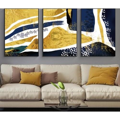 Modern Nordic Golden Poster Canvas Painting Wall Art Abstract Picture HD Printing For Living Room Home Decoration No Frame