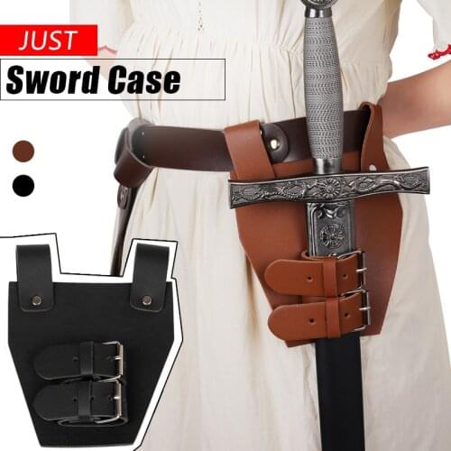Medieval Sword Sheath Belt PU Leather Sword Strap Knight Weapon Costume Gear Rapier Ring Belt Holster for Cosplay Costume Props