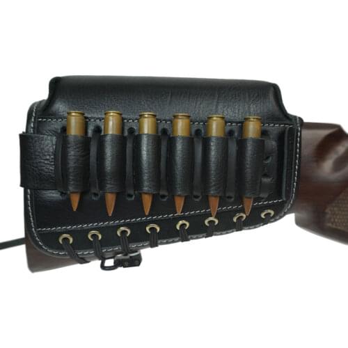 Tactical Rifle Gun Buttstock Ammo Cartridges Leather Shotgun Cheek Rest Shoulder Pad Hunting Gun Accessories For Shooting