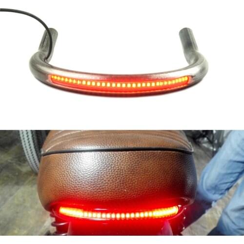 LOCHOSHI 7/8" Tube Modified Cafe Racer Universal Upswept Seat Frame Hoop Kick Up Loop with LED Brake Turn Tail Light for Honda