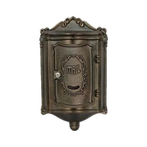 Vintage Retro Aluminium Alloy Mail Box Mailbox Metal Letters Post Box Wall Mounted Postbox Vintage Home Garden Yard