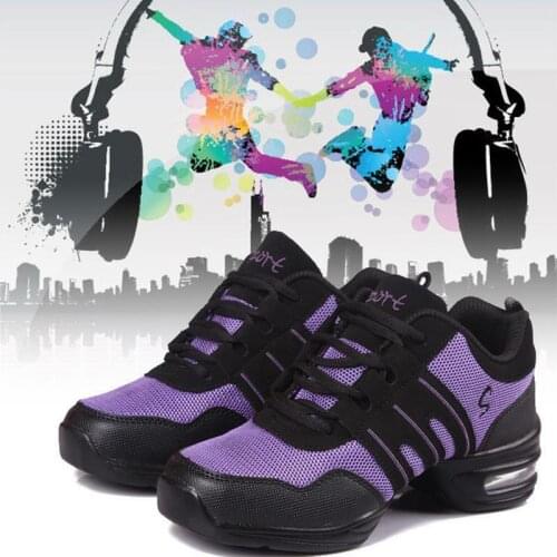 Womens Running Trainers Athletic Sneakers Modern Jazz Hip Hop Dancing Shoes Dance Shoes High Soft Sole Mesh Surface