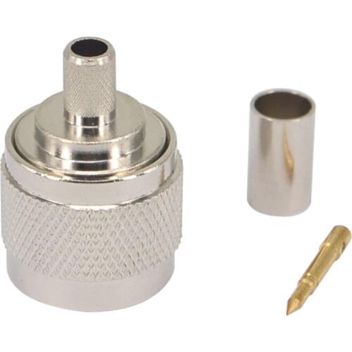 10 Pcs N-Type Male Connector N Connector RF Coaxial Connector for LMR240 RG59 RG6 cable N-50J-5 RF Coaxial Connector
