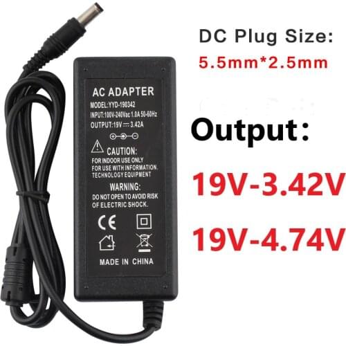 19V 3.42A 4.74A Power Supply Adapter Laptop Charger AC Adapter Power Supply DC 19 V With EU Plug Charger Notebook Transformers