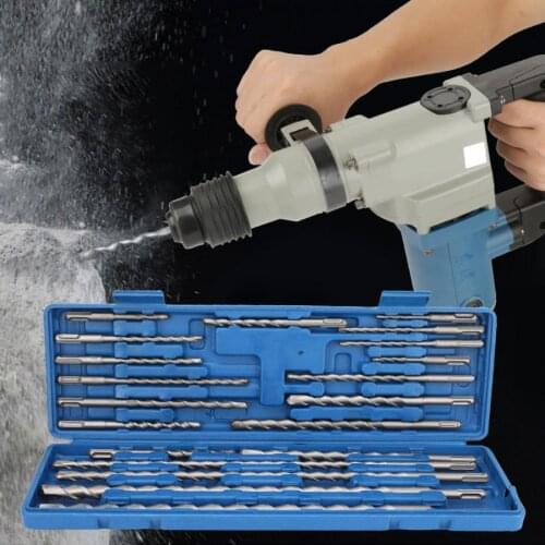 20Pcs/Box SDS Rotary Hammer Drill Bits With Chisel Set Tool With Blue Color Tool Box