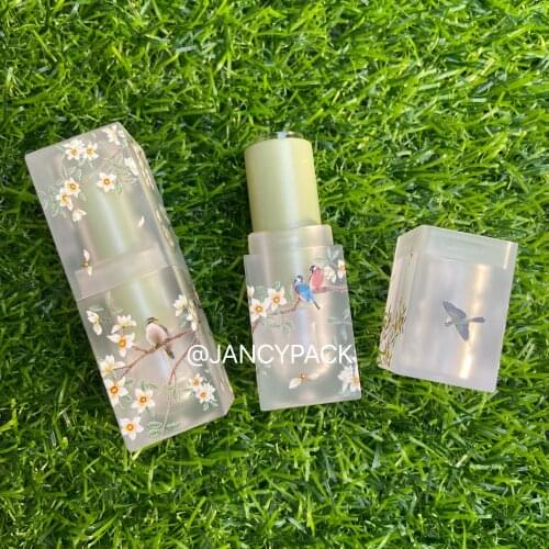 3.5G Square Matte Lipstick Tubes Floral Empty Lip Gloss Balm Container DIY With Sample Pack Bottle Travel Makeup Tool