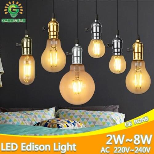 3D Decoration Holiday Lights Led bulb E27 220V 3D Fireworks Edison led Lamp ST64 A60 G80 G95 Retro Filament Lights Edison Bulb