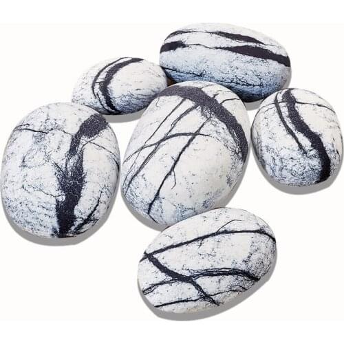 Dorimytrader 6 Pcs Lot Livingroom Decoration Comet Stone Cushion Baby Natural Garden Stone Pillow Toy ( With Cotton ) DY61079