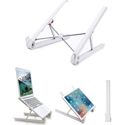 White Notebook Stand Folding Portable Aluminum Alloy Notebook Stand Car Computer Adjustable Lifting Stand