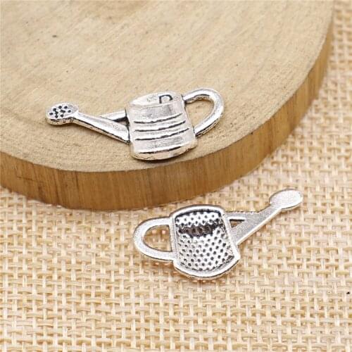 Free shipping 65pcs 12x25mm antique silver Watering can charms diy retro jewelry fit Earring keychain hair card pendant