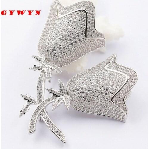 Boutique brooch Cubic Zircon Morning Glory Flower Elegant Brooches for women Jewelry Birthday Wedding Dinner cloth accessories