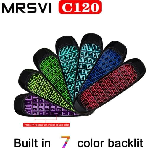 C120 Multi-Language 2.4G Air Mouse Wireless Keyboard Motion Sense IR Learning Remote Control USB Receiver for Smart TV BOX
