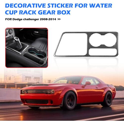 Carbon Fiber Gear Shift Cup Holder Panel Frame Trim for Dodge Challenger 08-14 Car Panel Trim Sticker Decoration