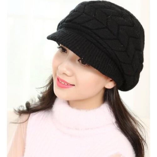 Rabbit Fur Hat Children Autumn And Winter Korean-style-Plush Cricket cap Beret Versitile Fashion Warm Knitted Yarn Hat