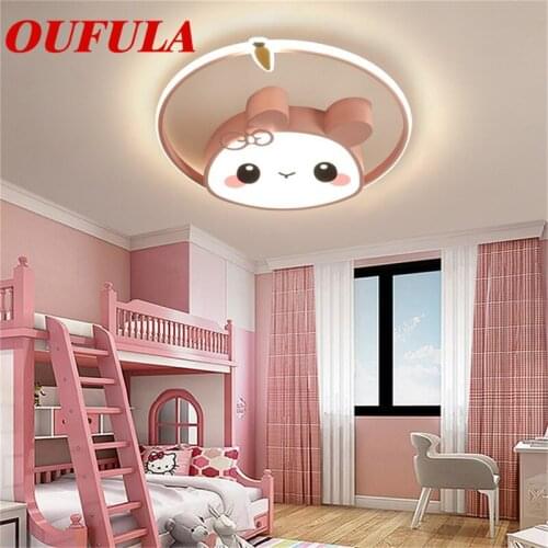 OUFULA Childrens Ceiling Lamp Radish and Rabbit Modern Fashion Suitable For Childrens Room Bedroom Kindergarten