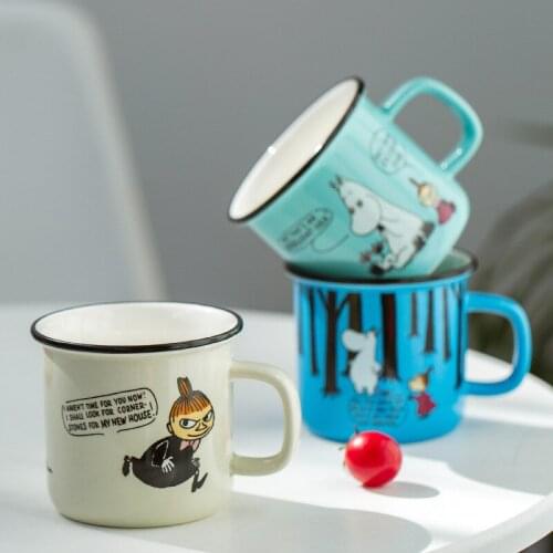 Mug 300ml Capacity Coffee Cup Style Ceramic Coffee Mug Milk Funny Ceramic Creative Enamel Cartoon Couple Gifts