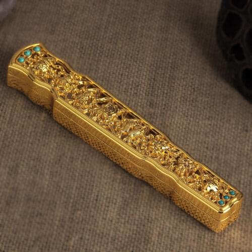 Classic Charm High Grade Nepal Alloy Line Incense Burners Indoor Hollow Peculiar Carving Eight Treasures Lying Incense Stove