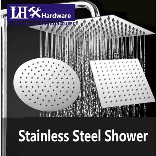 4/6/8 Inch Square Flower Sprinklers Polished Chrome Ultrathin Rain Shower Head Stainless Steel Shower Heads LHX XY101A H