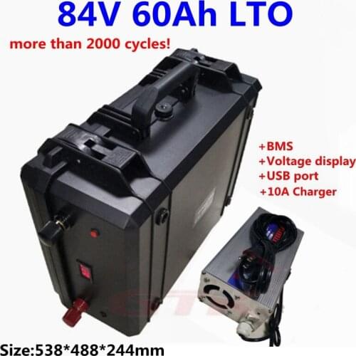 20000 Cycles LTO 84V 60Ah 50Ah 40Ah Lithium Titanate Battery 2.4v cells with BMS for boat solar system Forklift Tricycle+5A C