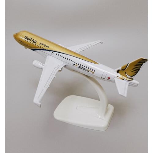 16cm Alloy Metal GULF Air A320 Airlines Airplane Model GULF Airbus 320 Airways Plane Model Stand Aircraft Kids Gifts