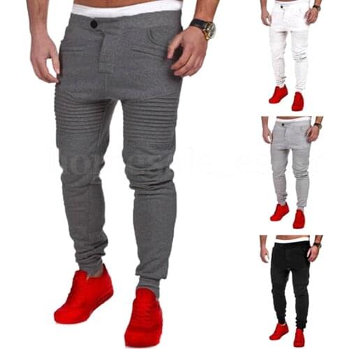 Men Pants Hip Hop Harem Joggers Pants 2021 New Male Trousers Mens Pleated Cargo Pants Skinny Fit Sweatpants Man