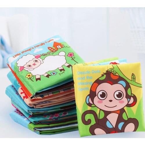 Soft Animal Baby Book Cloth Books With Rustling Sound 0-36 Months Early Learning Education Readings Newborn Rattles Mobiles Toys