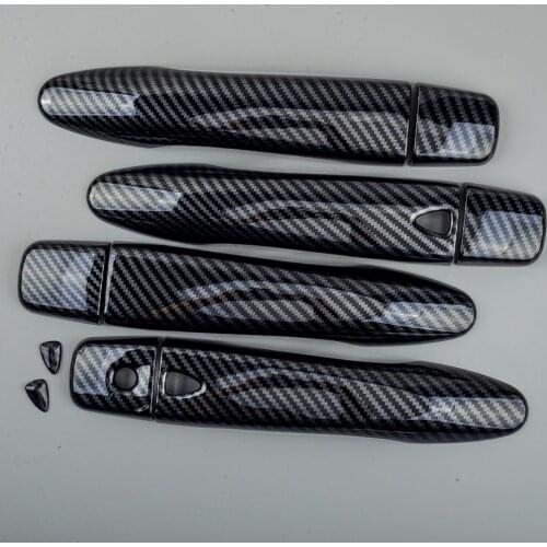1 Set Door Handle Cover Trim Car Carbon Fiber Style Black ABS Plastic Fit For Nissan Maxima 2016 2017 2018 2019 2020 2021