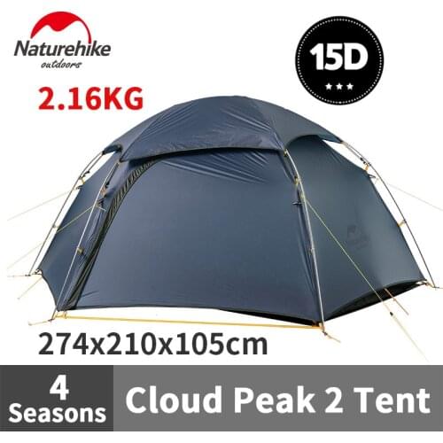 Naturehike New Cloud Peak 2 Camping Tent 2 Person Hexagonal Ultralight Portable 4 Seasons Tent 20D Waterproof Hiking Camping