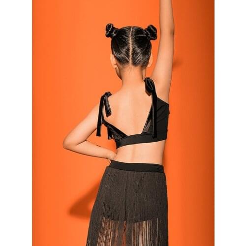 New Latin Dance Practice Tops Girls Summer Latin Dance Vest Rumba Tango Samba Salsa Tango Cha Cha Dance Stage Clothes VO1215