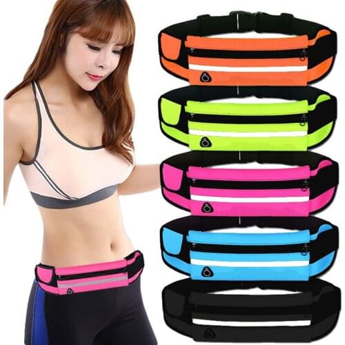 18PCS / LOT Unisex Waist Bag Portable Money Phone Pouch Belt Fanny Packs for Women Travel Bag Men Waist Pack Bum Hip Bag
