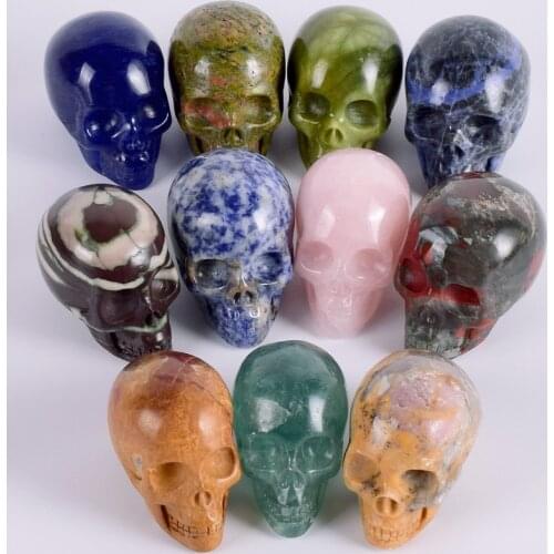 Natural crystal skull gems ghost head carved crystal skull