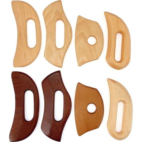 New Carbonized Wooden Guasha Massage Scraper Pressure Therapy Acupoint Massager Facial Body Health Care Handle Massage Too