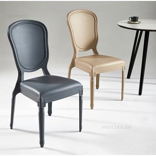 French Bedroom Furniture Back Chair Modern Minimalist Living Room Leisure Chairs Household Restaurant Thickened Plastic Chair