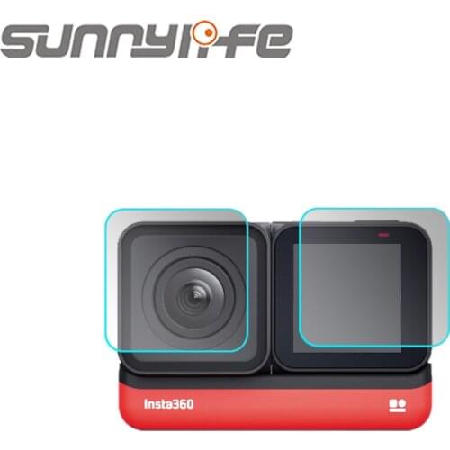 Sunnylife 2 Set Camera Lens Screen Lens Protective Film HD Tempered Glass Film Lens Protector for Insta360 One R