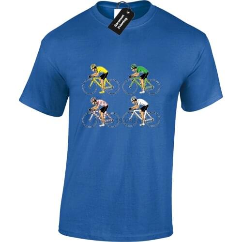 TOUR 4 JERSEYS MENS T-SHIRT DE FRANCE GIFT FOR CYCLIST CYCLING FAN BIKE TOP IDEA